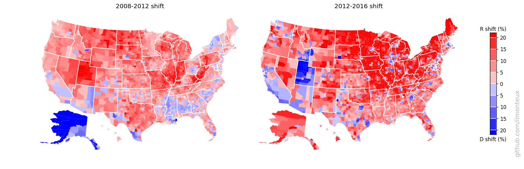 2008-2012-2016 US state map vote shift