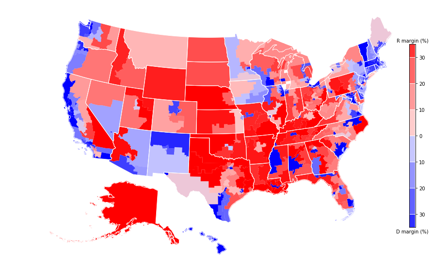 US map with congressional districts