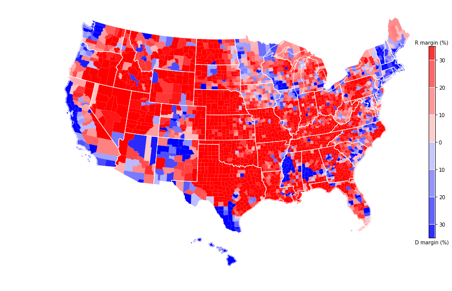 2018 Midterms results by county - Excursions in data